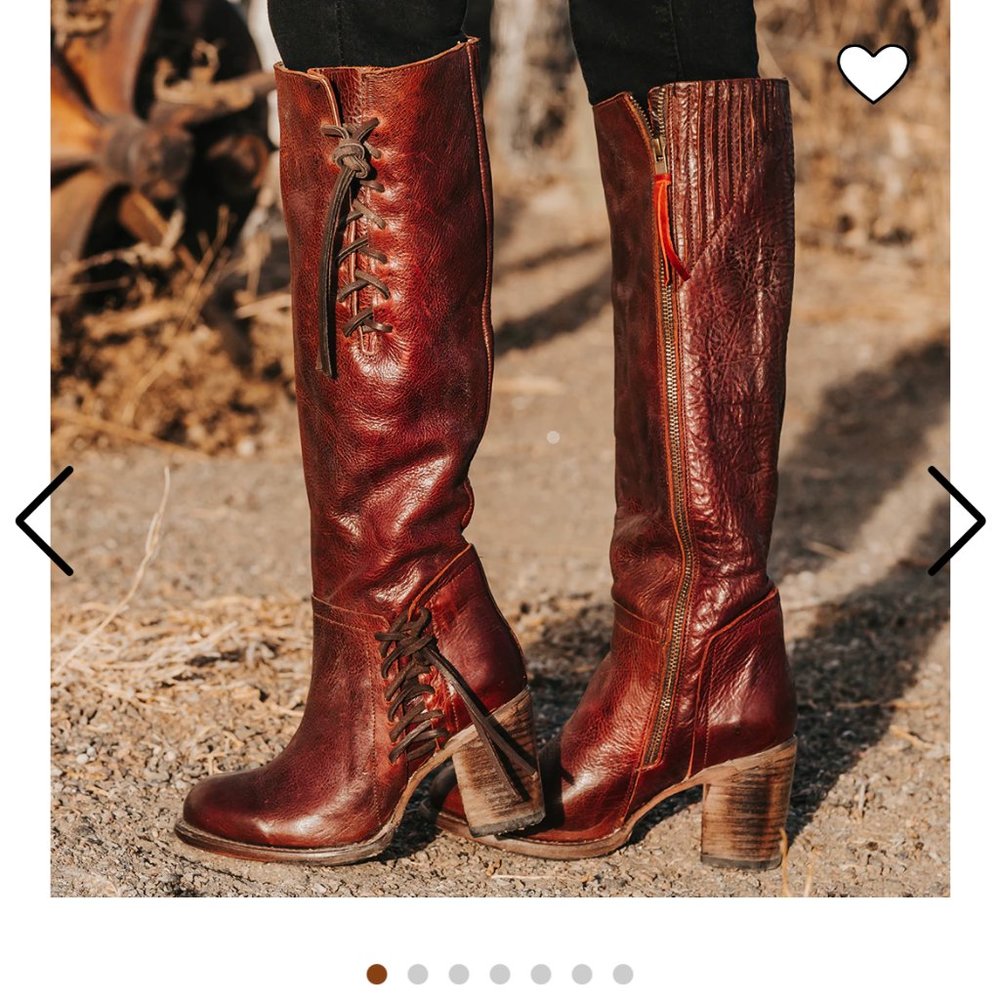 Freebird Barclay Tall Boots Wine Lace up and Zip Closure Size 9